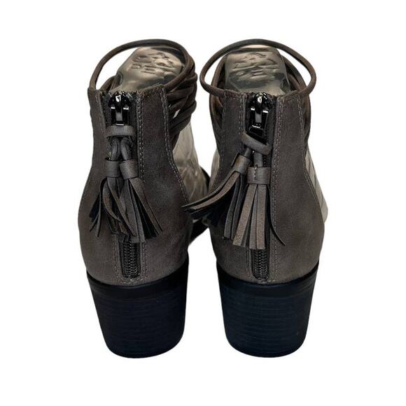 Toetos Womens Ivy_01 Fashion Block Heeled Sandals Size 10 Taupe Zip Back - Picture 10 of 16